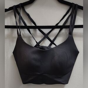 Aerie Black Strappy Bra with Intricate Back Design Built In Padding